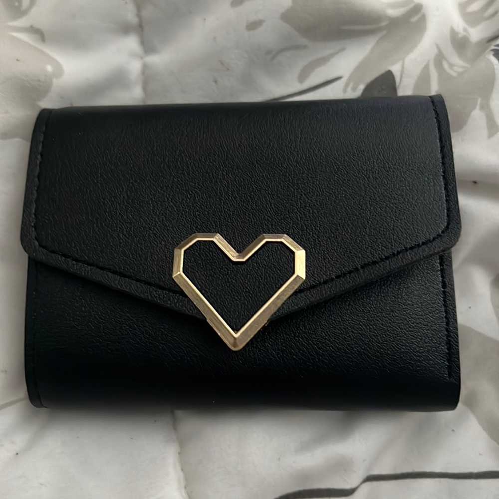 Metal Heart Small Wallet-Black🖤